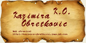Kazimira Obretković vizit kartica